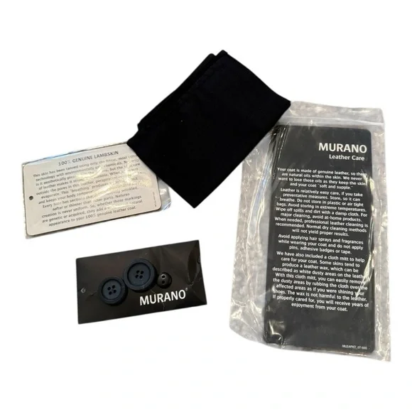 Vintage Murano Lamb Skin Leather Black Men’s Size XL Lined Blazer Coat - Picture 7 of 8